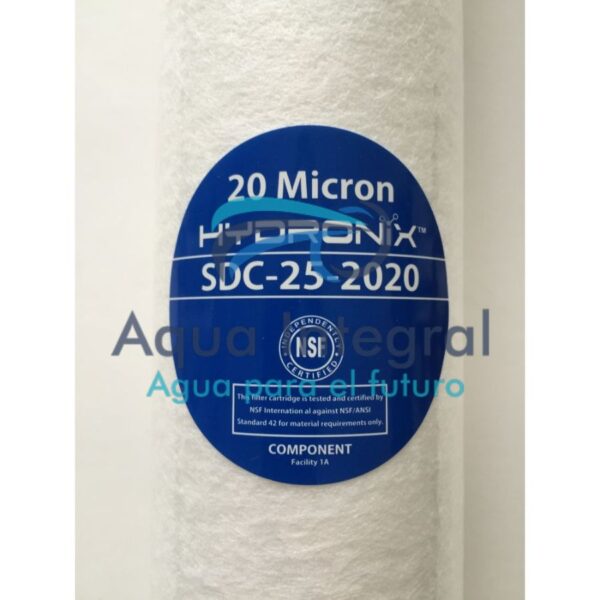 Filtro Cartucho Polipropileno Aglomerado 20 SDC-25-2020 Spun  Hydronix