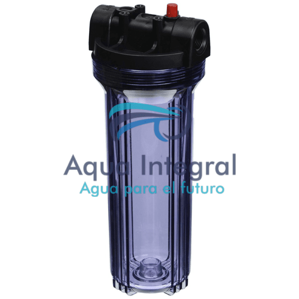 Carcasa para filtro 10"  conexión 1/2 " negro/transparente