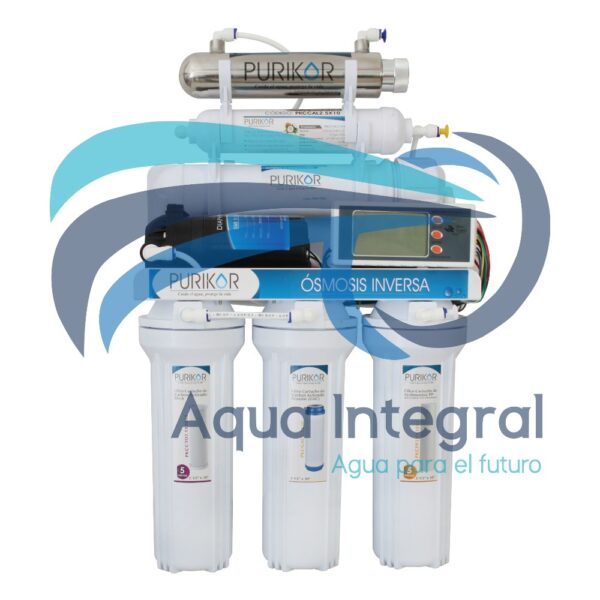 Sistema de ósmosis inversa de 6 etapas con Luz UV 100GPD  Purikor