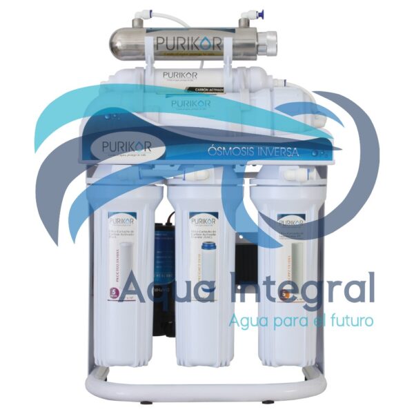 Sistema de ósmosis inversa de 6 etapas con Luz UV 400GPD  Purikor