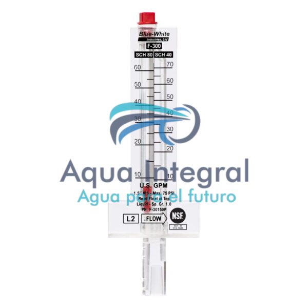 Medidor De Flujo 1" 5 A 35 GPM Blue White