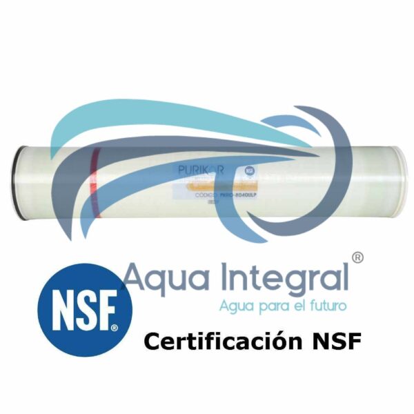 Membrana para osmosis inversa PKRO-4040LP 9 m3/d 225 psi Purikor - Imagen 2