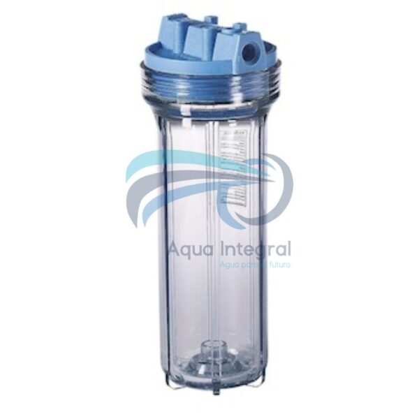 Carcasa para filtro de agua 10" conexión 3/4" azul/transparente