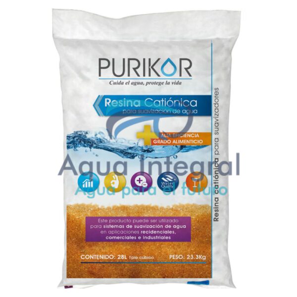 Resina Cationica para suavización de agua Purikor x 22kg